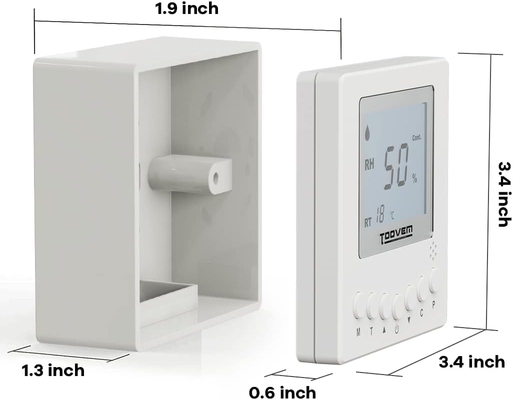 TooVem Remote Controller for Digital Humidity, Temperature, Adapt the Humidity Level, for Basement Crawl Space Dehumidifier