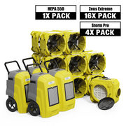 Alorair® Pro Pack 4xCommercial Dehumidifiers, 16xAir Movers and Scrubber Water Damage Restoration Equipment Package