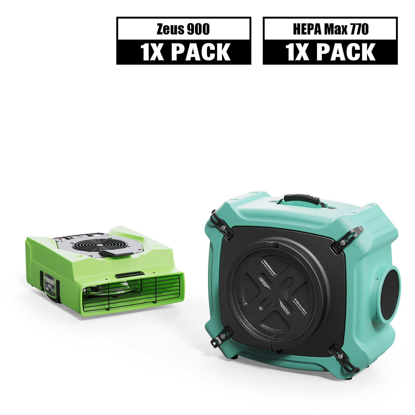 Alorair® Fire & Smoke Restoration Combo Pack, 1 x Air Mover and 1 x Scrubber  | Zeus 900 & Max/Pro 770