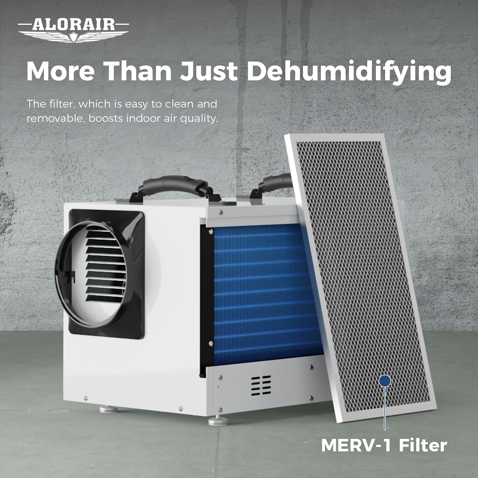 AlorAir® WiFi App Controlled Dehumidifier Removal 120PPD Size for 1300 sq.ft | Sentinel HD55S White WIFI