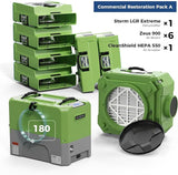 ALORAIR 1 x Commercial Dehumidifier, 6 x Air Movers and 1 x Air Scrubber, Water Damage Restoration Equipment, Combo Package
