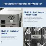 ALORAIR 300CFM Crawlspace Ventilation Fan with Humidistat, IP55 Rated Basement Stainless Steel Exhaust Fan, for Crawl Space, Garage, Attic,Grow Tent