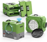 AlorAir® Water Damage Restoration Equipment,1 x WiFi Commercial Dehumidifier, 4 x Air Movers and 1 x Air Scrubber