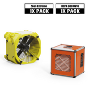 Alorair® Sanitization & Disinfection Combo Pack, 1 x Air Mover and 1 x Scrubber | Zeus Extreme & HEPA 600 UVIG