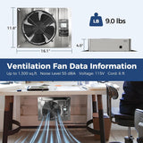 AlorAir® 780 CFM Crawl Space Ventilator Fan, IP55 Rated Exhaust Fan with Temperature Humidity Controller | VentirMax 780SD