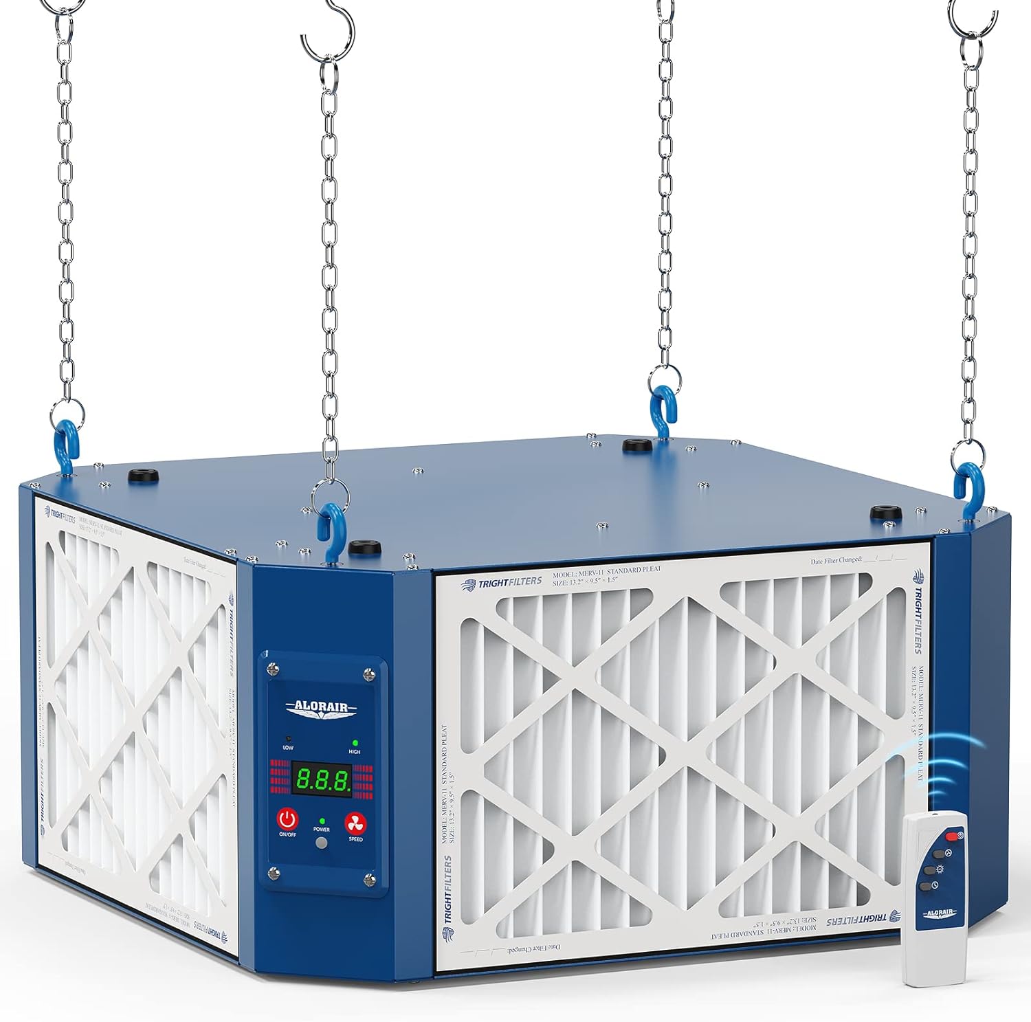 AlorAir 1350 CFM Air Filtration System Woodworking, 360 Degree