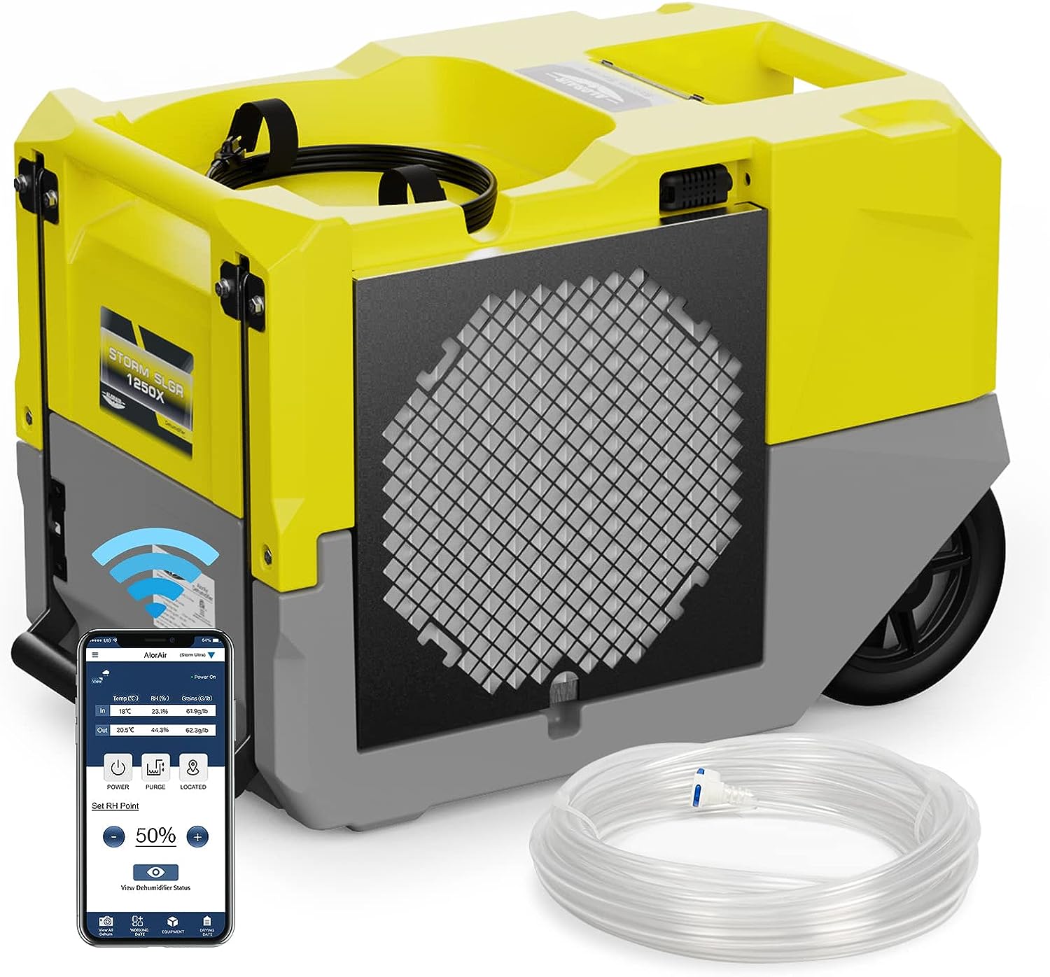 AlorAir® Storm SLGR 1250X | Smart WiFi Dehumidifier 264 PPD High Performance Commercial Dehumidifier with Pump