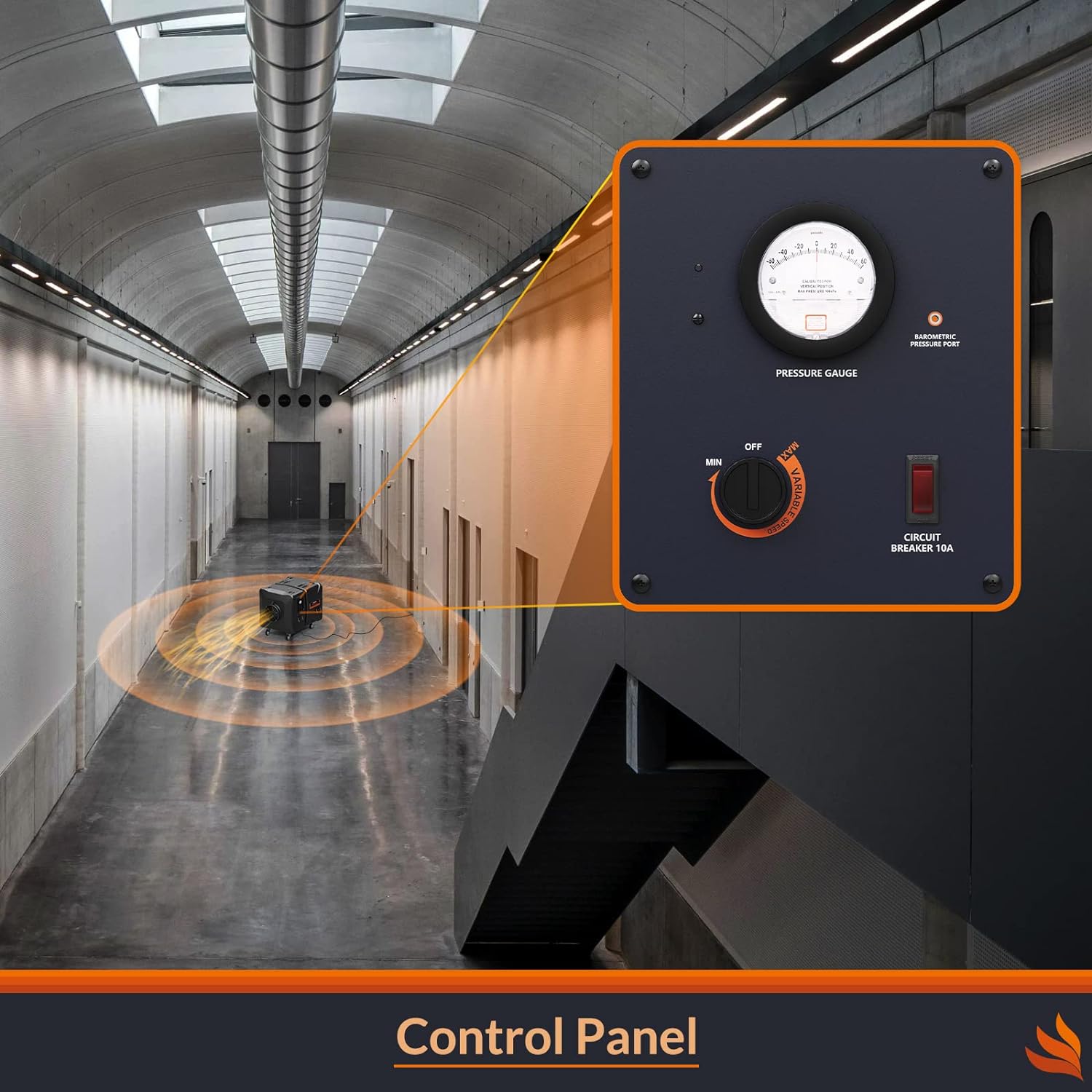 PuriCare S2 Commercial Industrial Heavy Duty HEPA Air Scrubber with 2 stage Filtration, Up To 2000 CFM  | Alorair