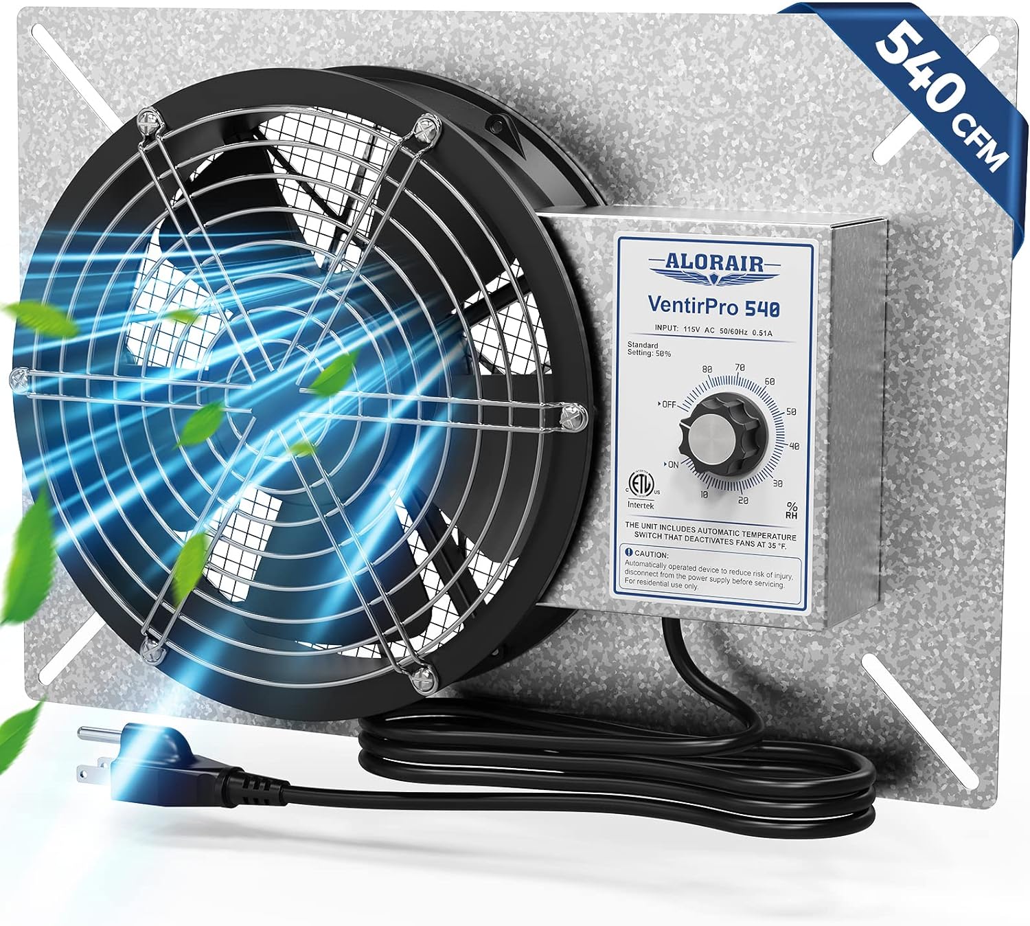 アルファン ALORAIR 540 CFM IP-55 Grade Crawlspace Ventilation Fans, 8.7