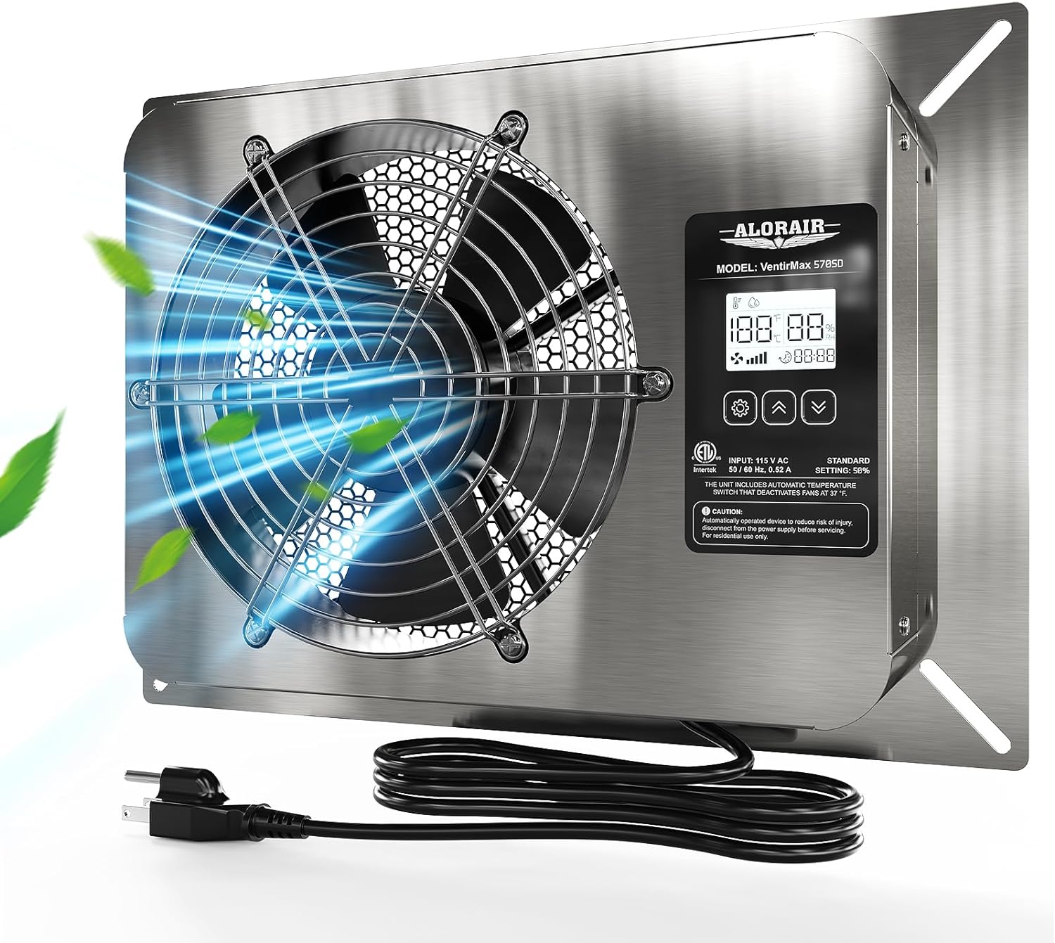 AlorAir® 570 CFM Crawl Space Ventilator Fan with Temperature Humidity Controller IP55 Rated | VentirMax 570SD