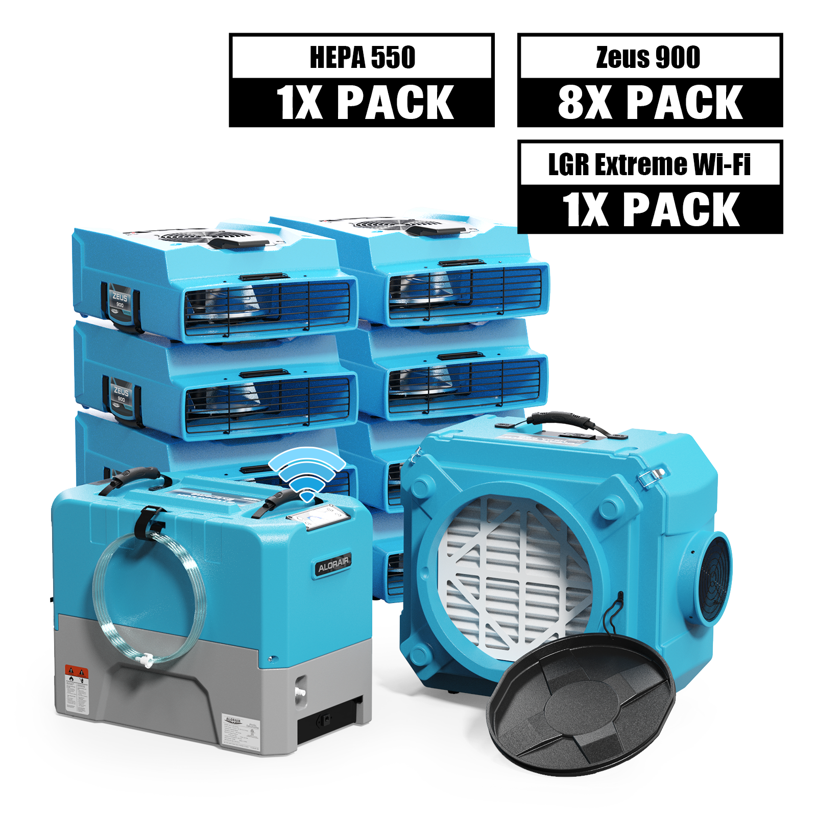 AlorAir® Storm LGR Extreme WI-FI Pack Dehumidifier, Air Movers and Scrubber Commercial Water Damage Restoration