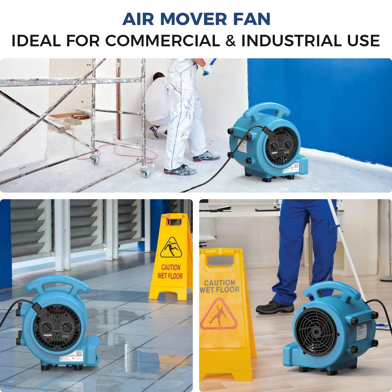 AlorAir® 1000 CFM Air Mover Blower Fan with with 3 Speeds and 5 Adjustable Angles & Timer for Floor Drying Fan and Carpet Dryer | GE1000AT