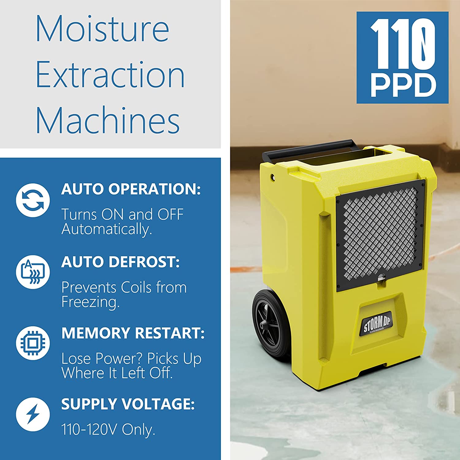 AlorAir® Ultimate Pack 4 Commercial Storm Single Dp Dehumidifiers 50 Pint + 20 Air Movers Water Damage Restoration Equipment Package
