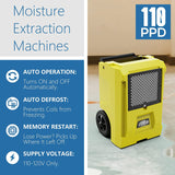 AlorAir Wholesale Package of Water Damage Restoration Equipment Storm DP Smart WiFi 110 PPD Commercial Dehumidifier (Pack of 8)