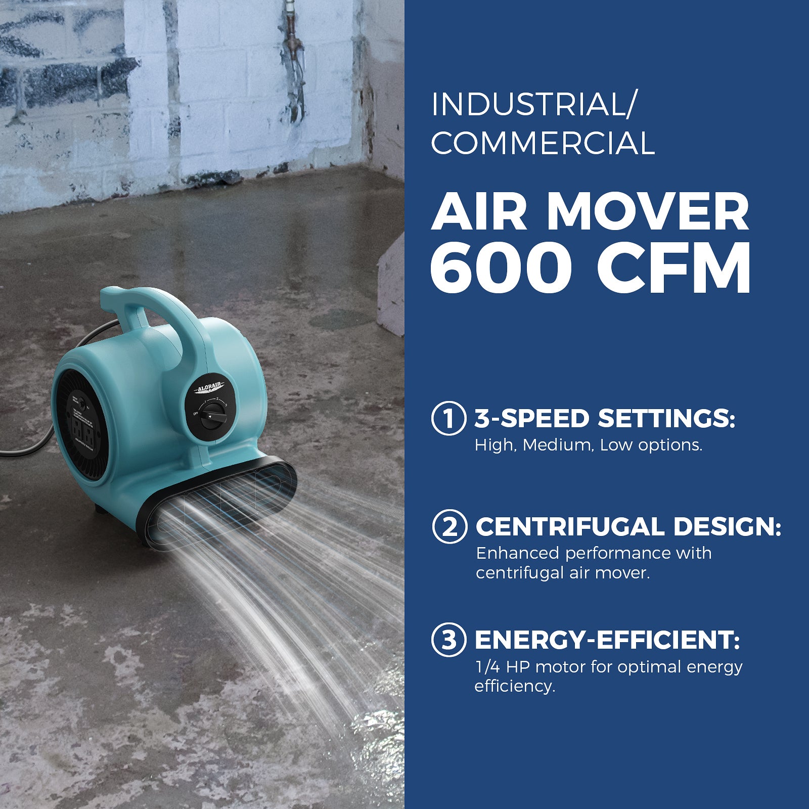 ALORAIR 4 x Air Movers and 1x Air Scrubber Combo Package