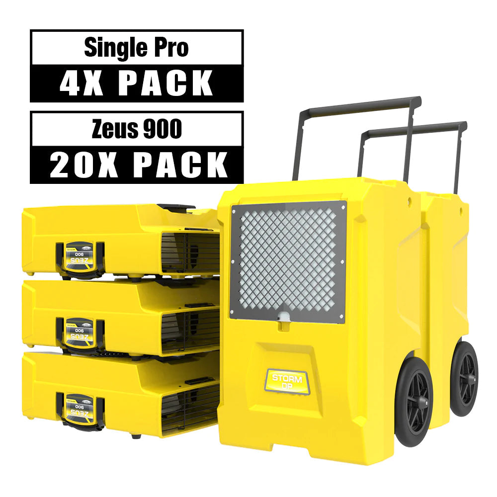 AlorAir® Ultimate Pack 4 Commercial Storm Single Dp Dehumidifiers 50 Pint + 20 Air Movers Water Damage Restoration Equipment Package
