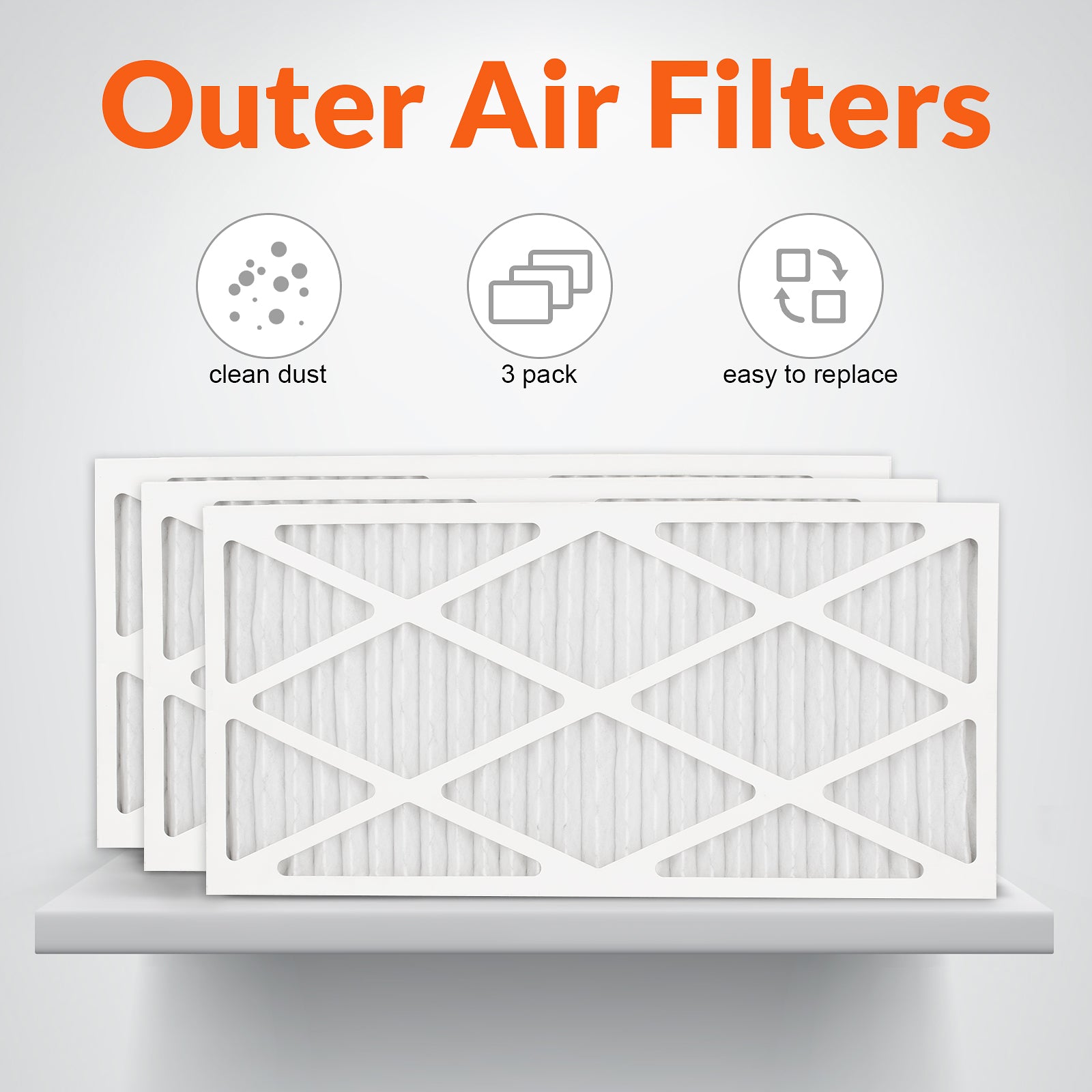 Purisystems 3-pack 5-Micron Outer Air Filters for the PuriCare 1100IG / PuriCare 1100 Air Filtration System