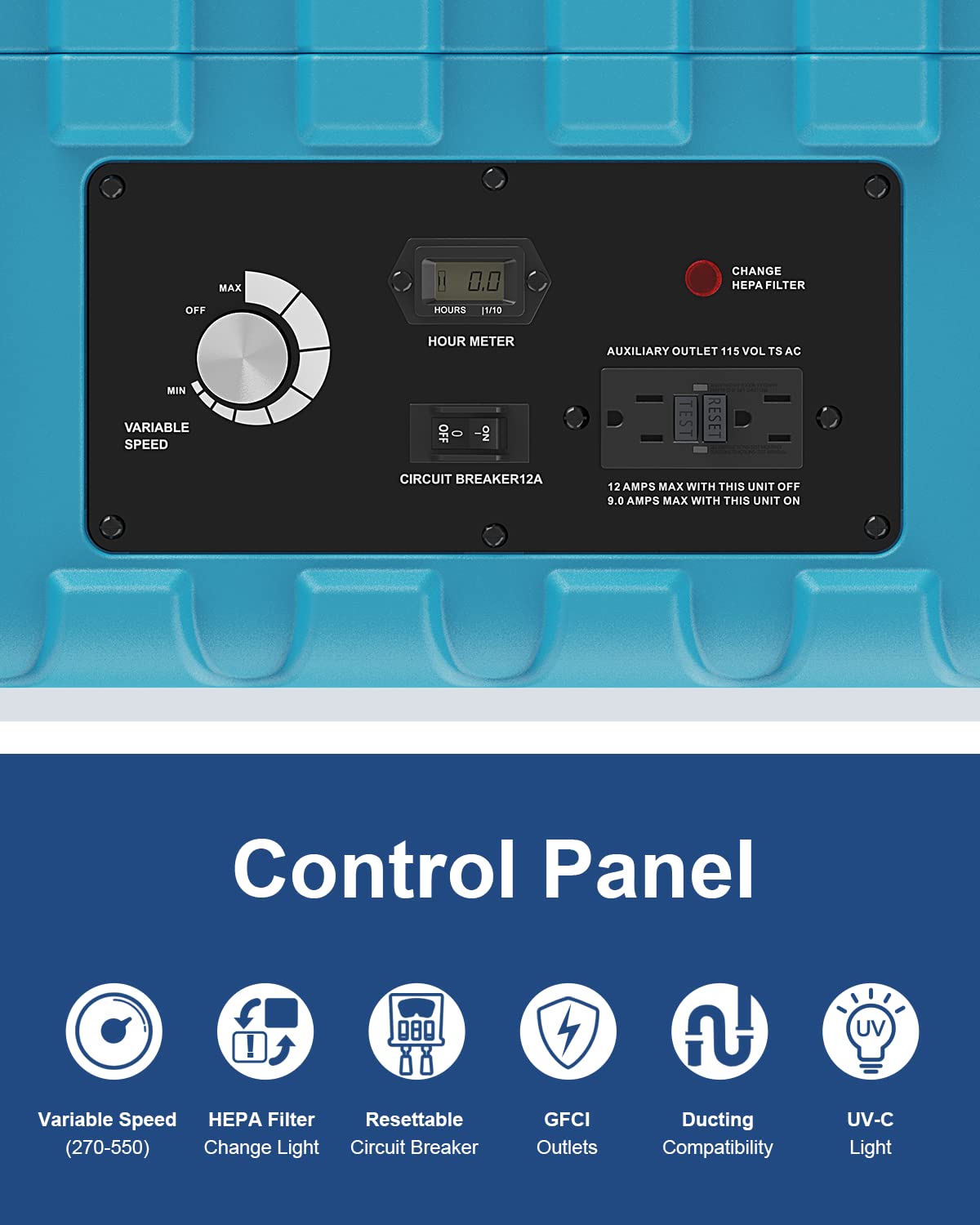 PureAiro HEPA Pro 870 Air Scrubber UV-C Light Sterilization 3-Stage Filtration Negative Machine | Alorair