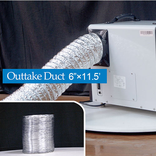 Aluminum Foil Outlet Duct With a Diameter of 6 Inches and 11.5 Feet Long for HD55/HD90/HDi90