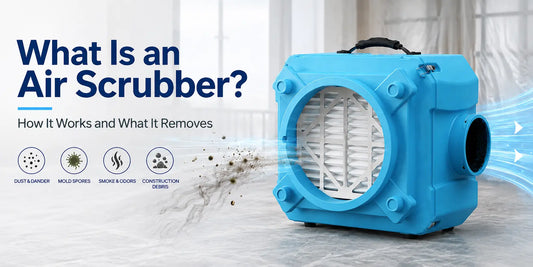 CleanShield 550 HEPA air scrubber filtering dust, mold spores, smoke, and construction debris