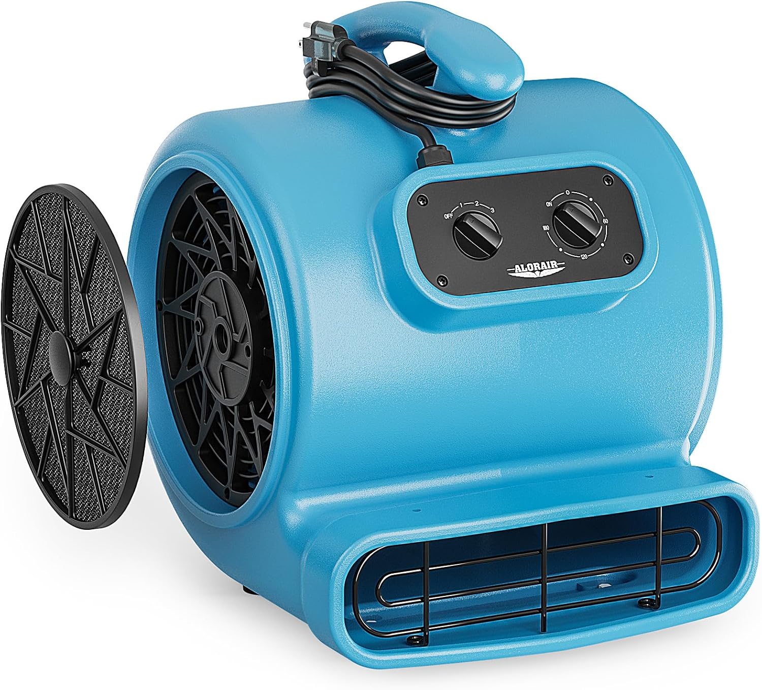 AlorAir® 2000 CFM Air Mover with Timer and MERV-1 Filter for Floor Drying Blower Fan | GE2000TF