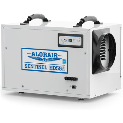 ALORAIR Basement/Crawl Space Dehumidifiers Removal 120 PPD (Saturation), 55 Pint Commercial Dehumidifier | Sentinel HD55S (White)