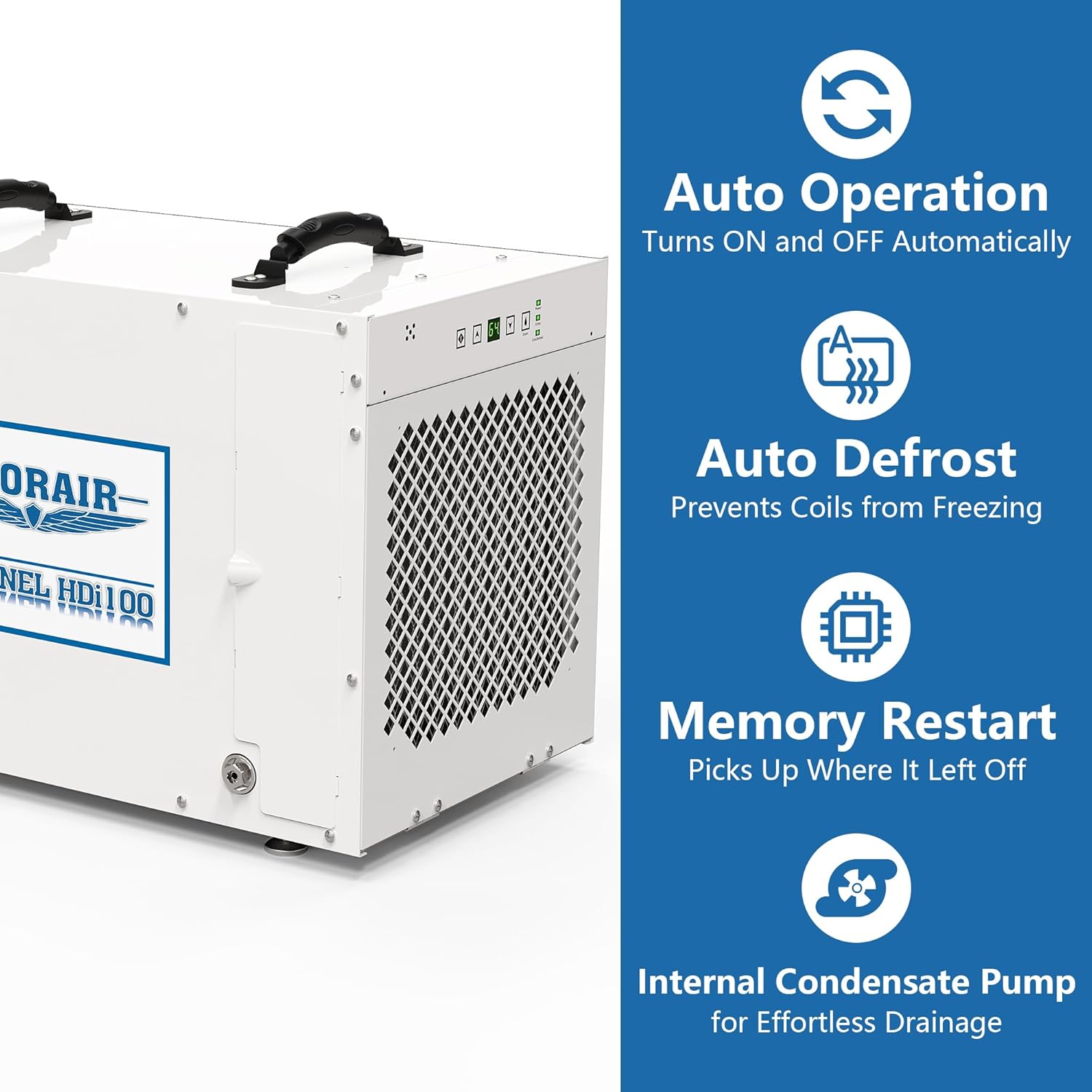 AlorAir Sentinel HDi100, 220 Pints Whole House Dewhumidifier for Crawl Space, Basements, Attic, Pump Drain