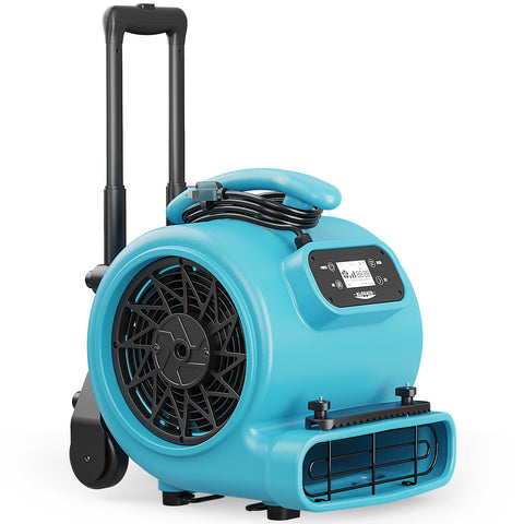 Alorair® 2000 CFM Air Mover with Timer, Handle Wheelkit and Carpet Buckles for Floor Drying Blower Fan | GE2000HCW