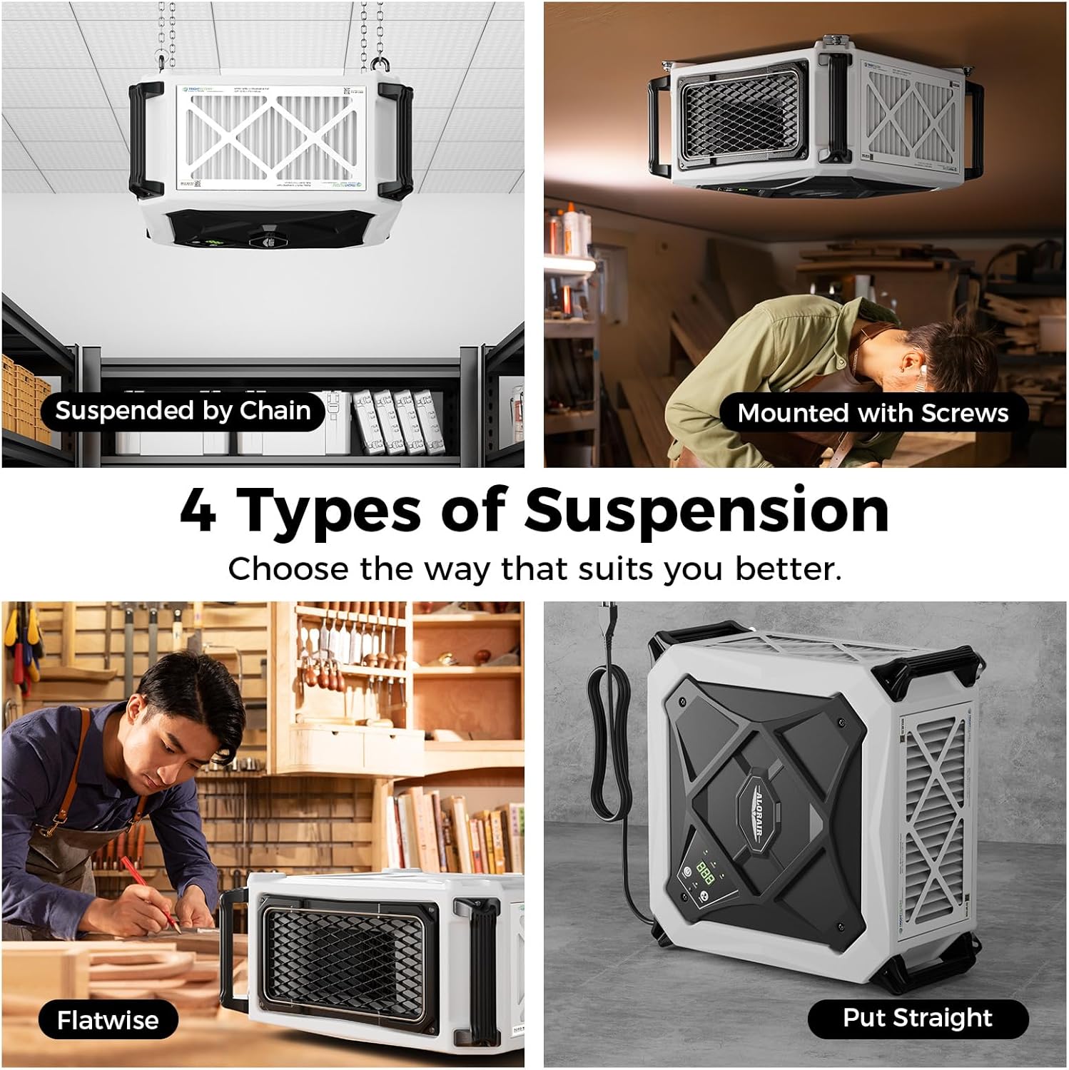 ALORAIR 270° Intake Air Filtration Systems with Strong Vortex Fan