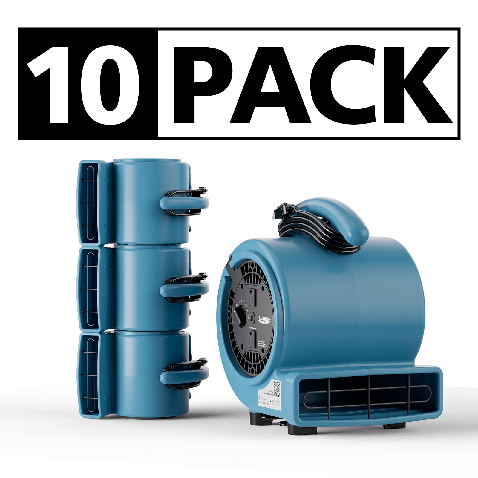 AlorAir® Wholesale Pack GE1000A Air Mover Blower Fan with with 3 Speeds and 5 Adjustable Angles for Floor Drying Fan