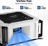 ALORAIR 270 degree Intake Air Filtration Systems Woodworking Built-in Ionizer with Strong Vortex Fan