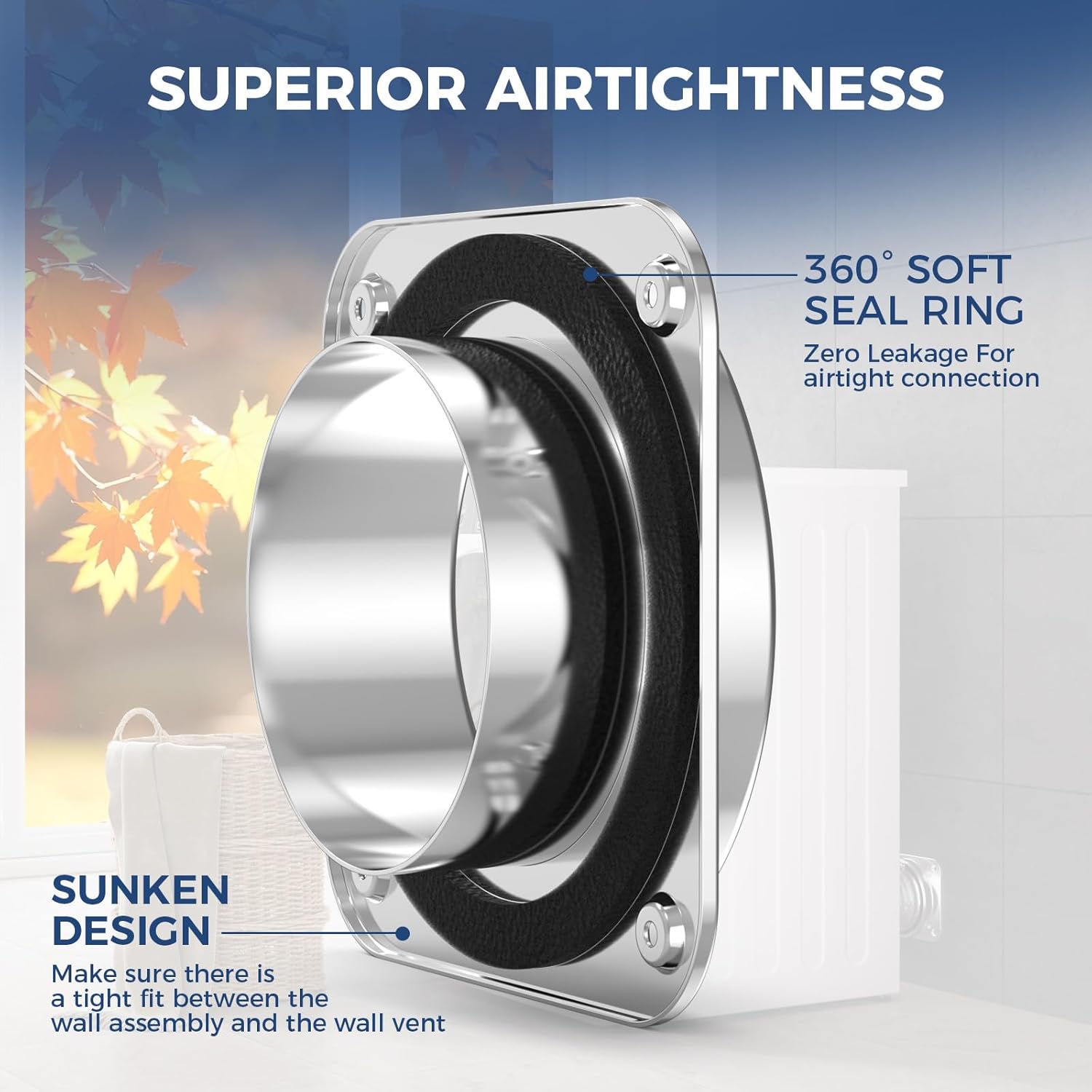 AlorAir Magnetic Dryer Vent Connector Kit, Airtight, Easy-Clean 4” Quick Connect with Hose & Clamps