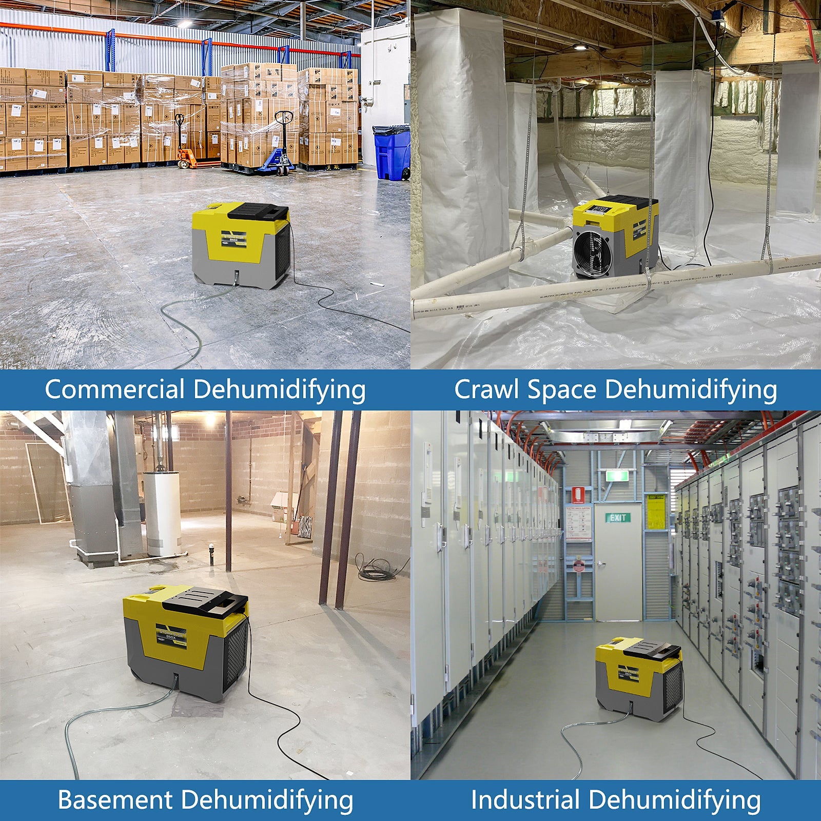 Alorair Mold Prevention Combo Pack, 1 X Storm SLGR 850X Wi-Fi Commercial Dehumidifier, 4 X Zeus 900 Air Mover, 1 X CleanShield HEPA 550 Air Scrubber