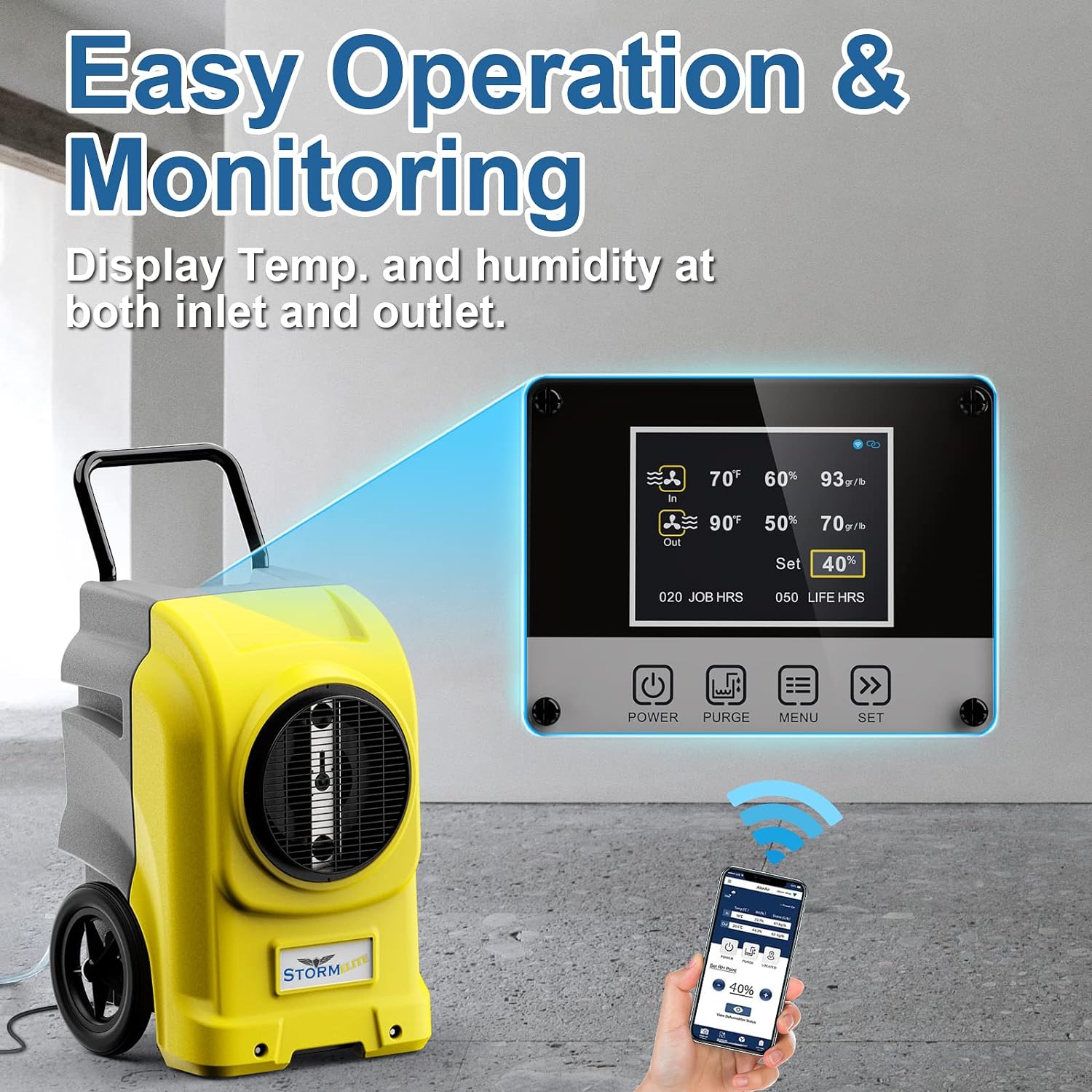 AlorAir®  Wholesale Package of Storm Elite Smart WiFi 125 Pint Commercial Dehumidifier