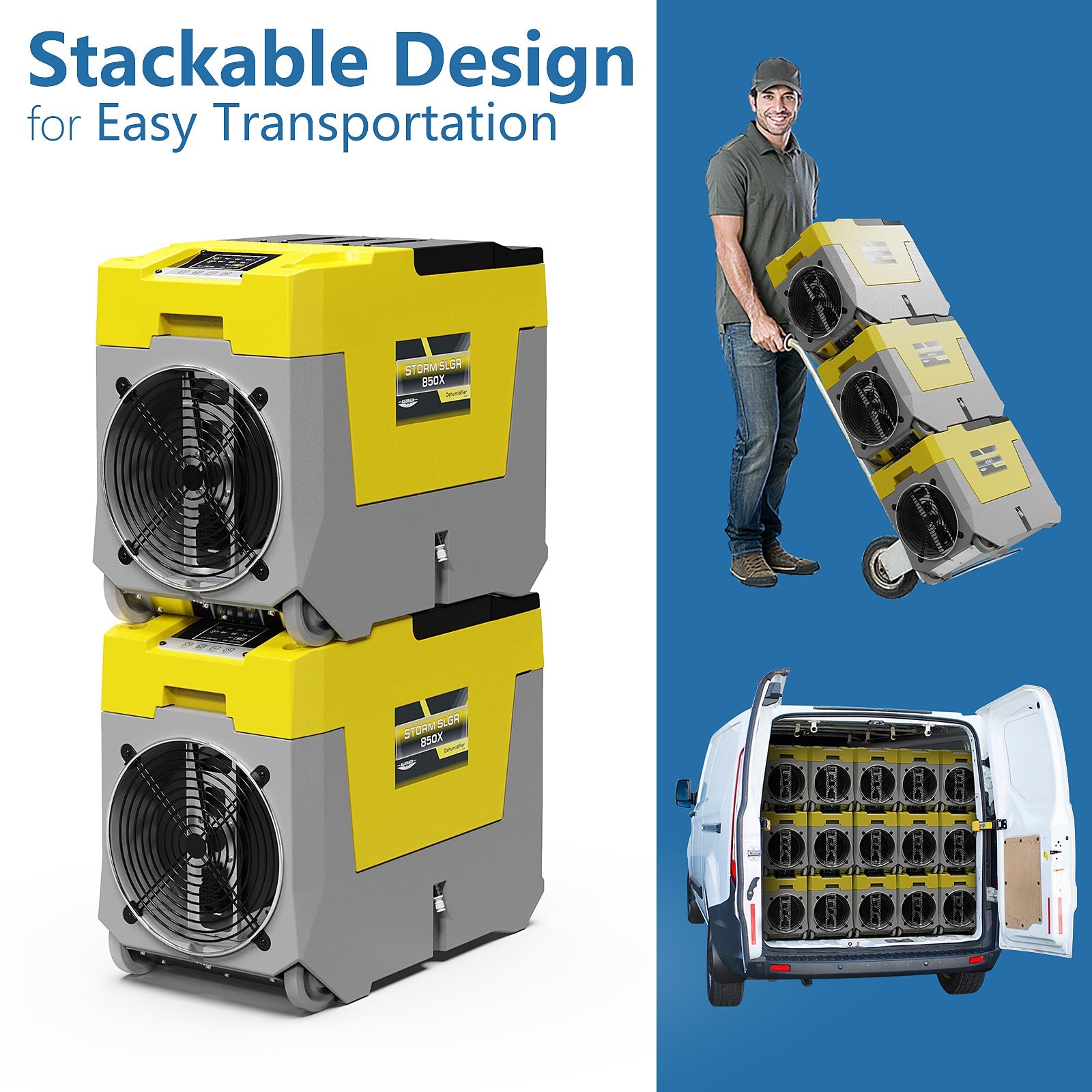 AlorAir Wholesale Package of Storm SLGR 850X Smart WiFi 85 PPD Commercial Dehumidifier with Pump