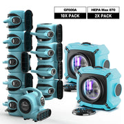 AlorAir Sanitization & Disinfection Combo Pack, 10 X GF600A Air Mover, 2 X HEPA Max 870 Air Scrubber