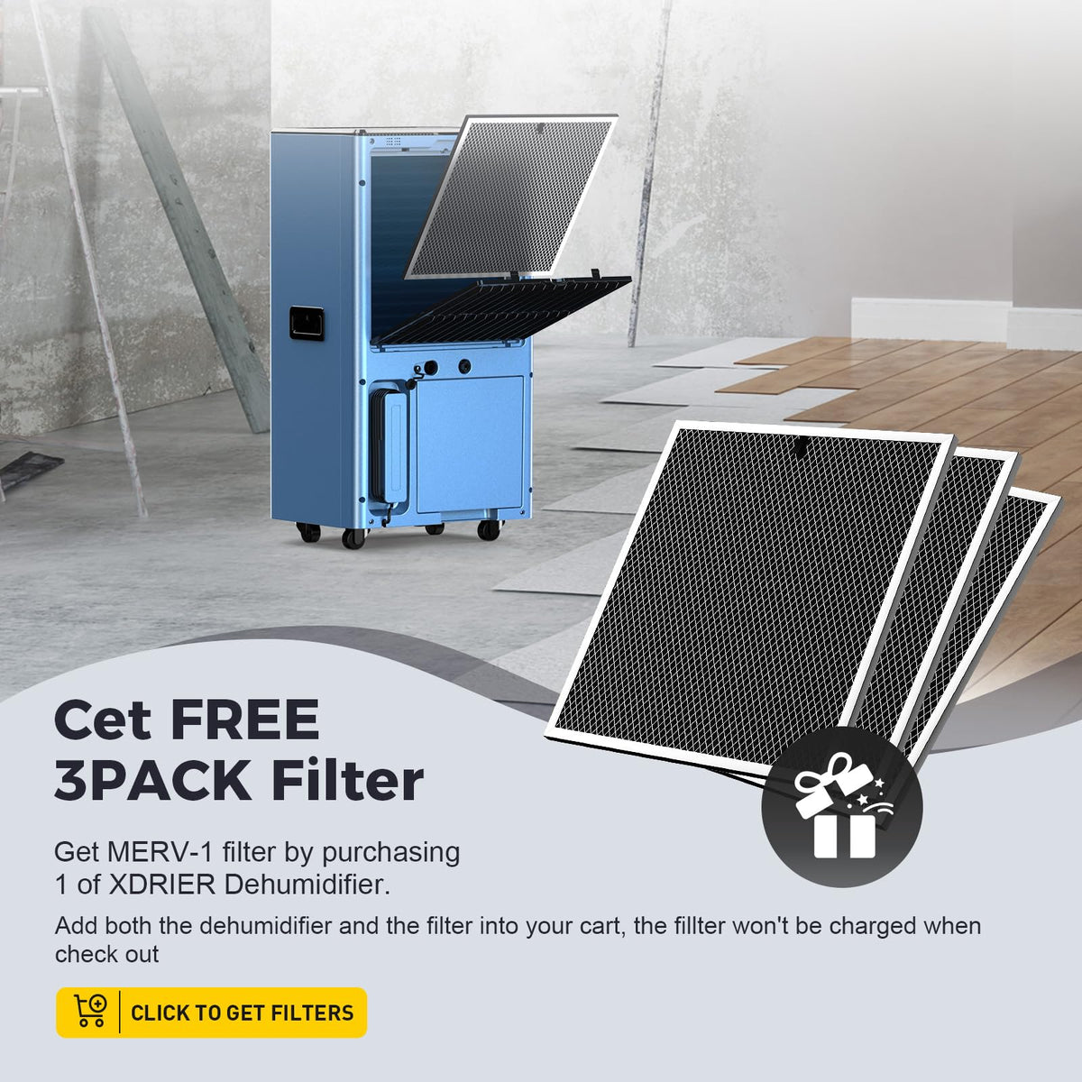 XDRIER MAX 138P Triple-Drain Commercial Dehumidifier | 120 PPD (Saturation) | 1500 ft²