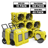 AlorAir® Ultra Pack 4xCommercial Dehumidifiers, 16xAir Movers and 1xScrubber Water Damage Restoration Equipment Package