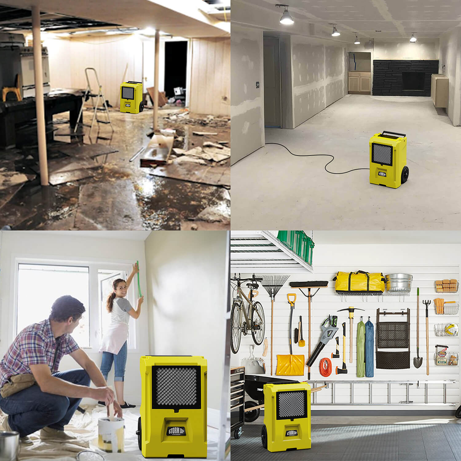 AlorAir® Storm DP Single -Voltage | APP Control 110 PPD Commercial Dehumidifiers  for Garage,Basements, Flood Repair