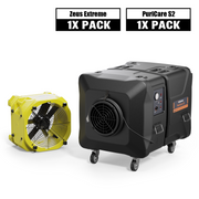 Alorair® Commercial Fire & Smoke Restoration Combo Pack, 1 x Air Mover and 1 x Scrubber | Zeus Extreme & PuriCare S2