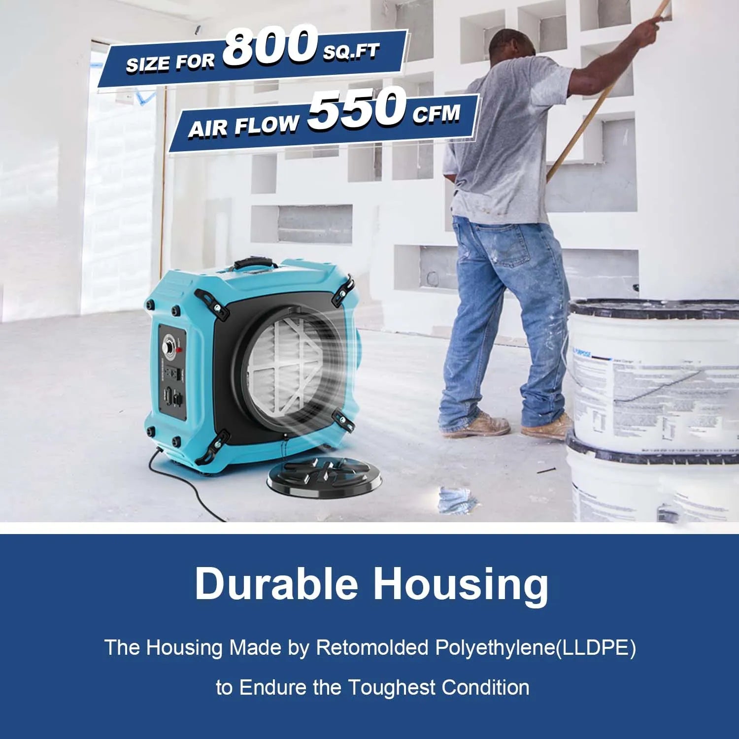 Alorair Water Damage Restoration Combo Pack, 1 X Storm LGR 1250X Smart WIFI Commercial Dehumidifier, 8 X Zeus 900 Air Mover, 1 X HEPA Max 870 Scrubber