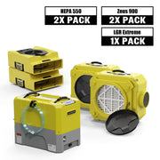 Alorair Water Damage Restoration Equipment, 1 X Storm LGR Extreme Commercial Dehumidifier, 2 X Zeus 900 Air Mover, 2 X CleanShield HEPA 550 Scrubber