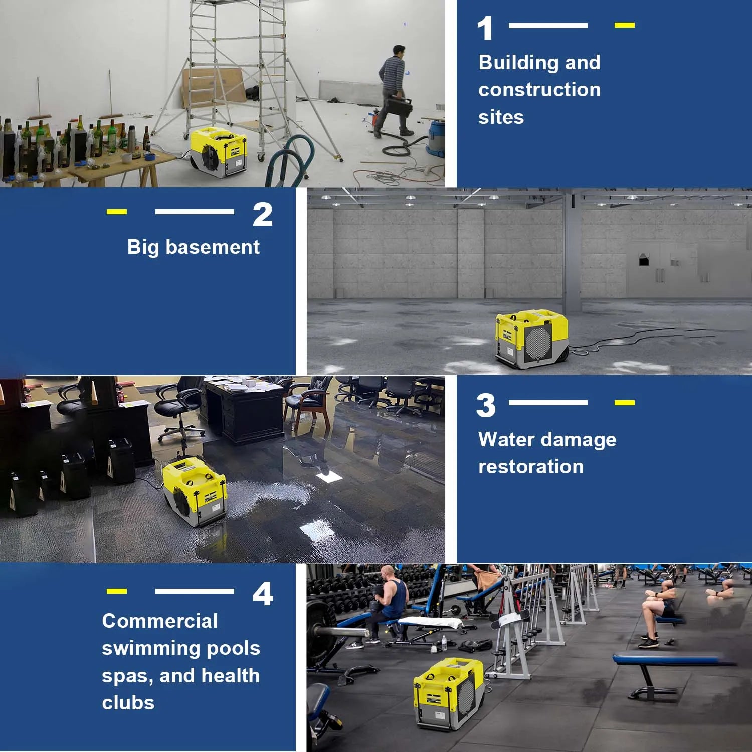 Alorair Water Damage Restoration Combo Pack, 1 X Storm SLGR 1250X Smart WIFI Commercial Dehumidifier, 8 X Zeus Extreme Air Mover, 1 X HEPA Pro 870 Scrubber