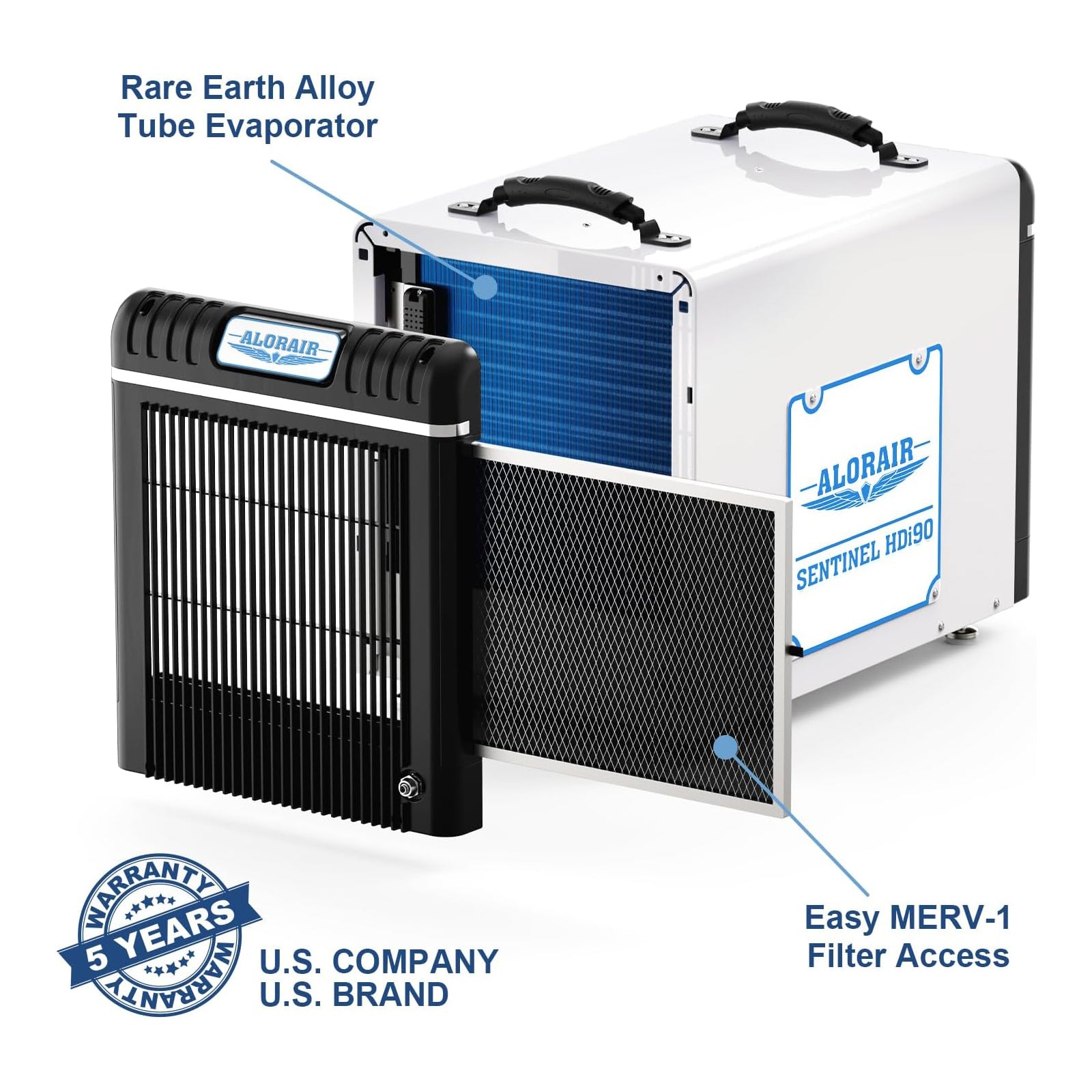 ALORAIR 198 Pints Whole House Commercial Dehumidifiers for Crawlspace, Basement, Attic, Pump Drain