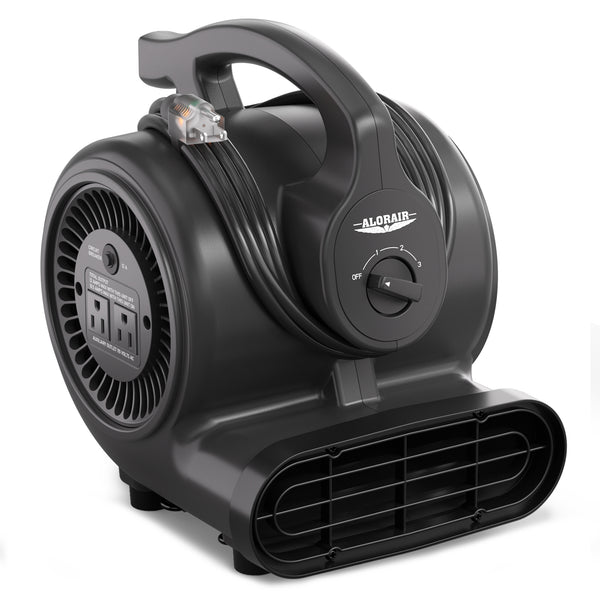 AlorAir 600 CFM Air Mover with 3 Speeds, 5 Angles and Daisy Chain for Floor Drying Blower Fan | GF600A Black
