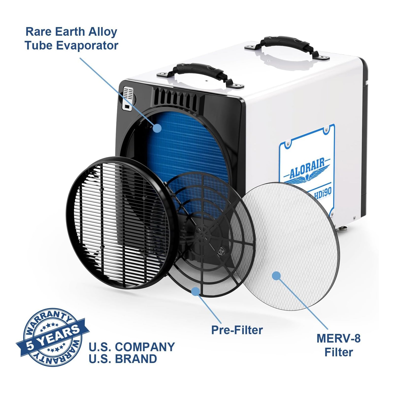 ALORAIR 198 Pints Commercial Dehumidifiers for Basements/Crawlspace | Sentinel HDi90(Duct)