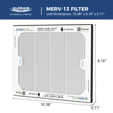 AlorAir 3 Pack MERV-13 Air Filter for Purecare 1050/1050IG Air Filtration System