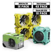Alorair Mold Prevention Combo Pack, 1 X Storm LGR 1250 Commercial Dehumidifier, 4 X Zeus Extreme Air Mover, 1 X HEPA Pro 770 Air Scrubber