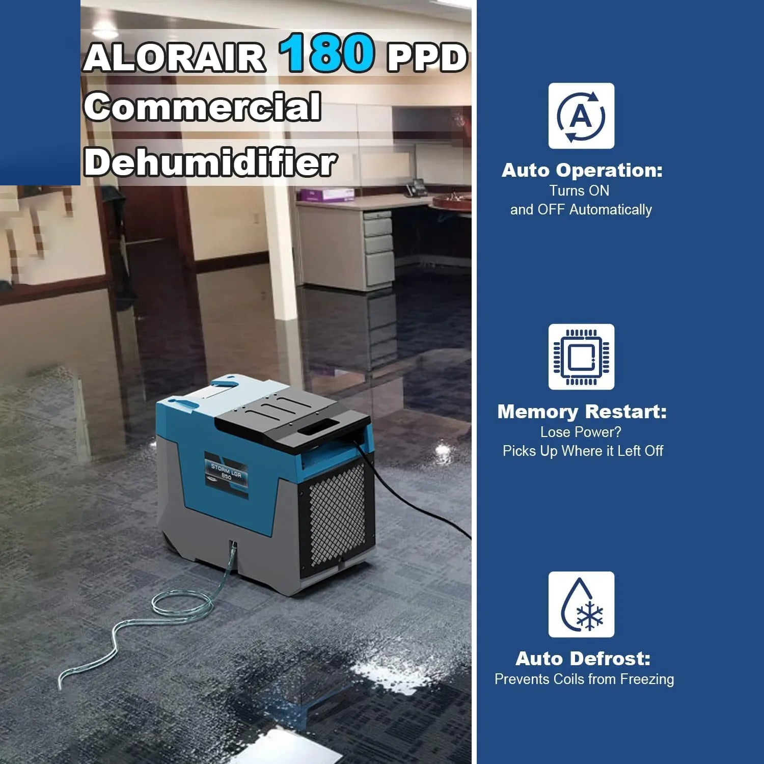Alorair Mold Prevention Combo Pack, 1 X Storm LGR 850 Commercial Dehumidifier, 4 X Zeus 900 Air Mover, 1 X HEPA Max 770 Air Scrubber