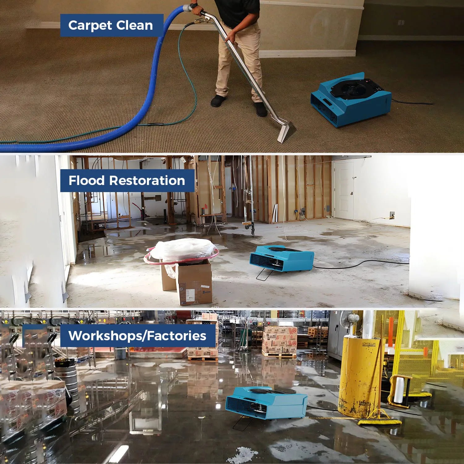 Alorair Air Solution Combo Pack, 1 X Zeus 900 Air Mover, 1 X CleanShield HEPA 550 Air Scrubber